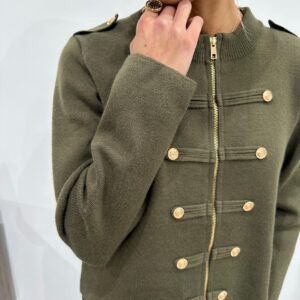 Gilet Zippé Style Officier Kaki - Mathilde