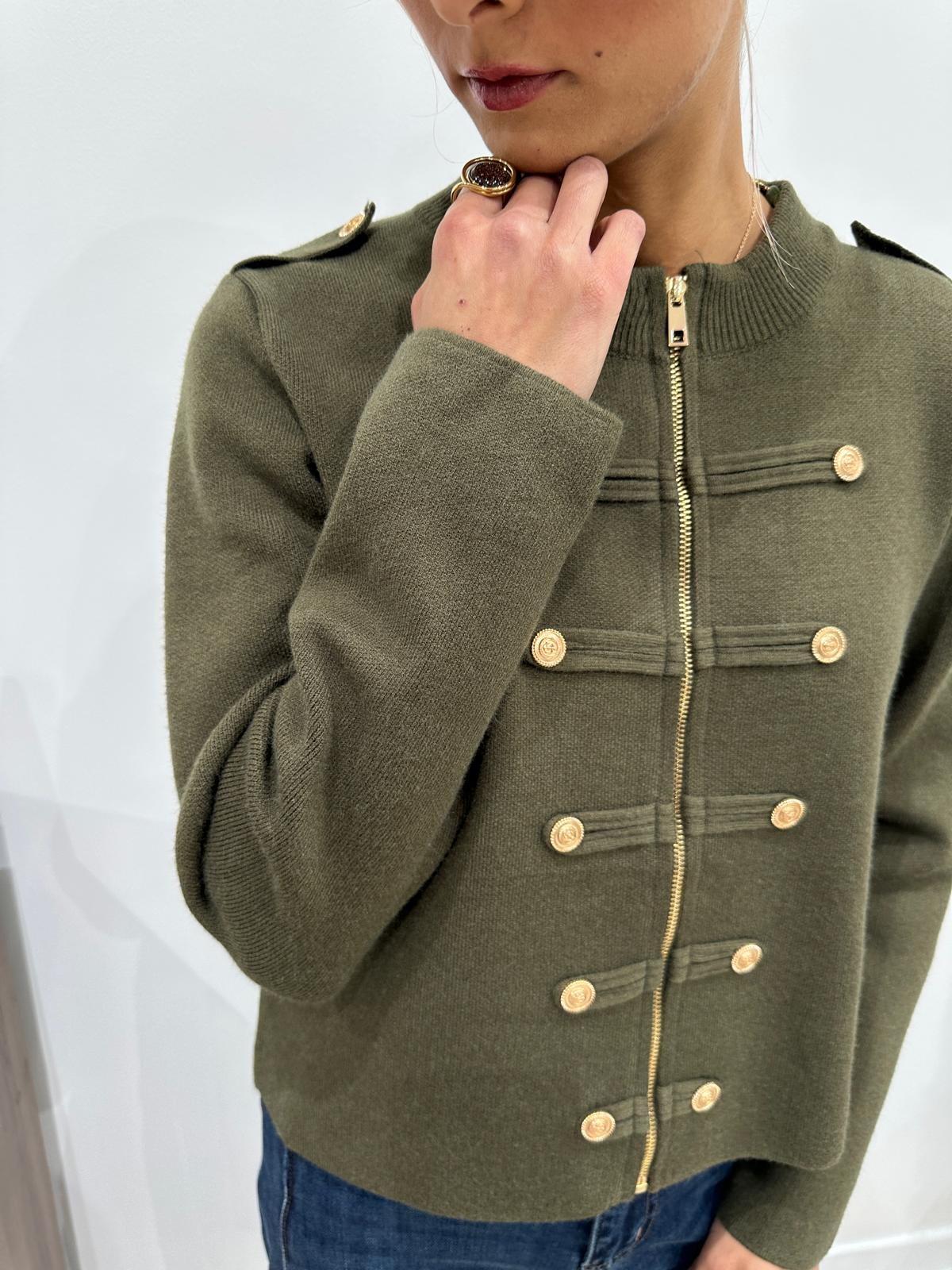 Gilet Zippé Style Officier Kaki – Mathilde