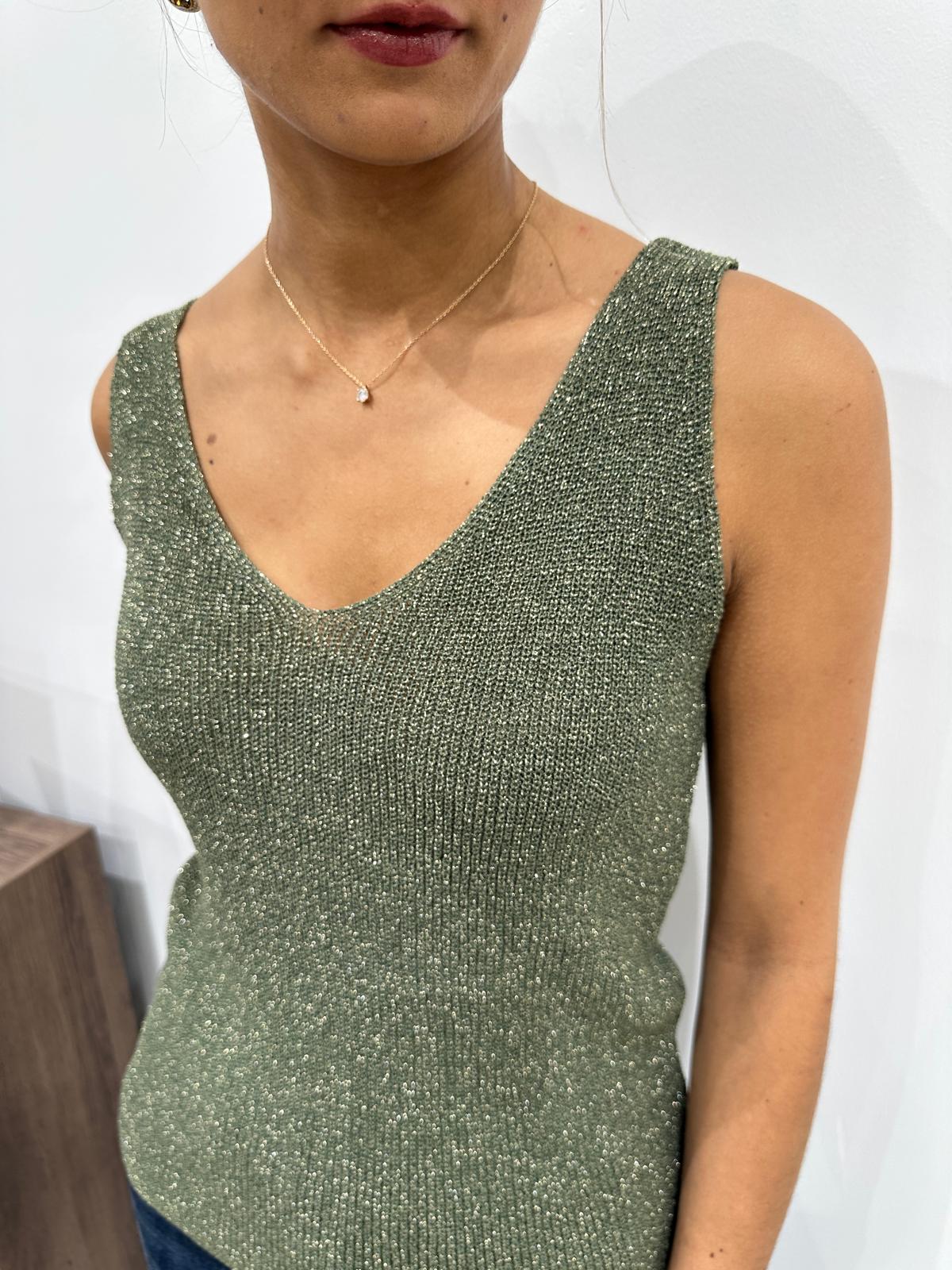 Top en Maille Pailletée Col V – Harry