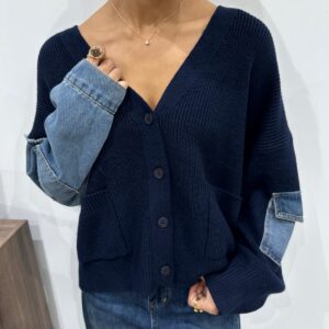 Gilet en Maille et Manches en Jean - Samia