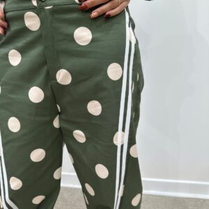 Pantalon à Pois Kaki et Beige – Vespérine