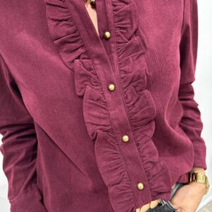 Chemise en Velours Côtelé à Volants – Floréane
