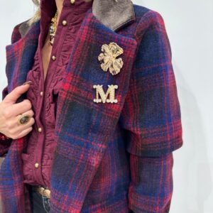 Veste à Carreaux Bleu Marine et Rouge – Aubeline