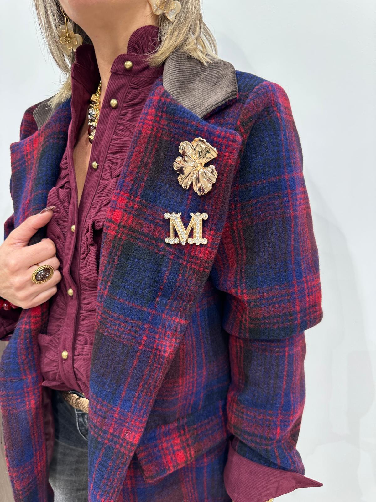 Veste à Carreaux Bleu Marine et Rouge – Aubeline