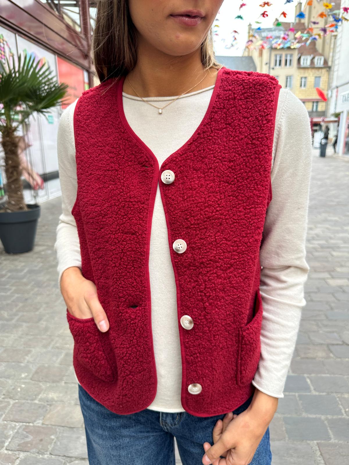 Gilet Sans Manches Effet Mouton – Eudoxie