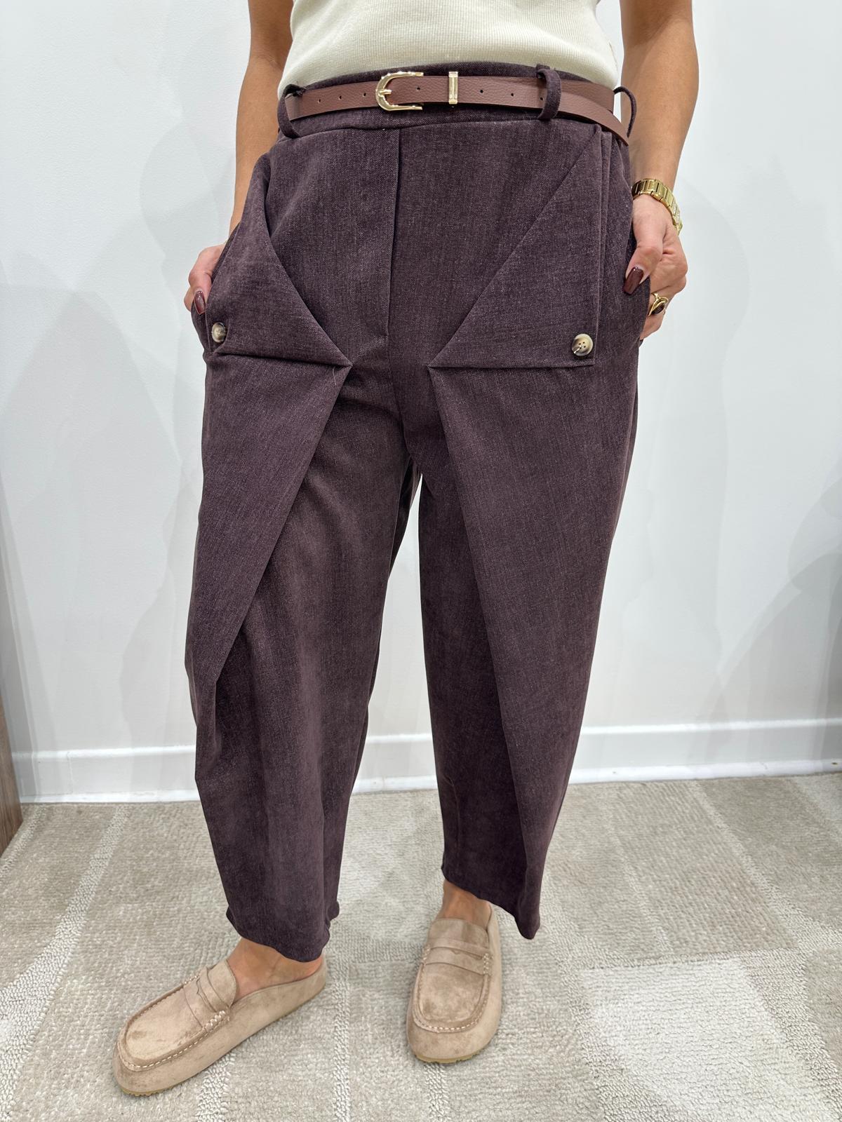 Pantalon à Plis Originaux Bordeaux – Auréline
