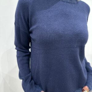 Pull à Finitions Duveteuses Marine – Célénia
