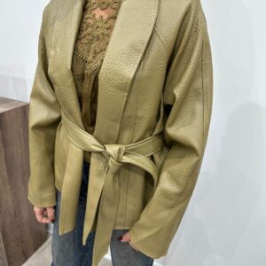 Veste Effet Cuir Avec Ceinture – Eulalie