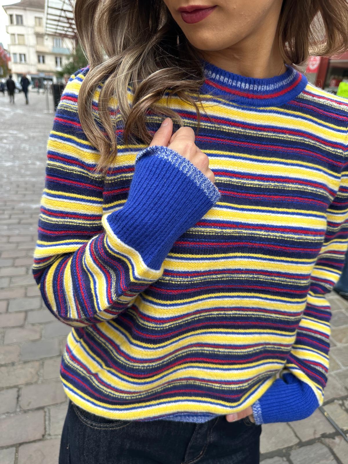 Pull Rayé Multicolore Bleu et Jaune – Irvin