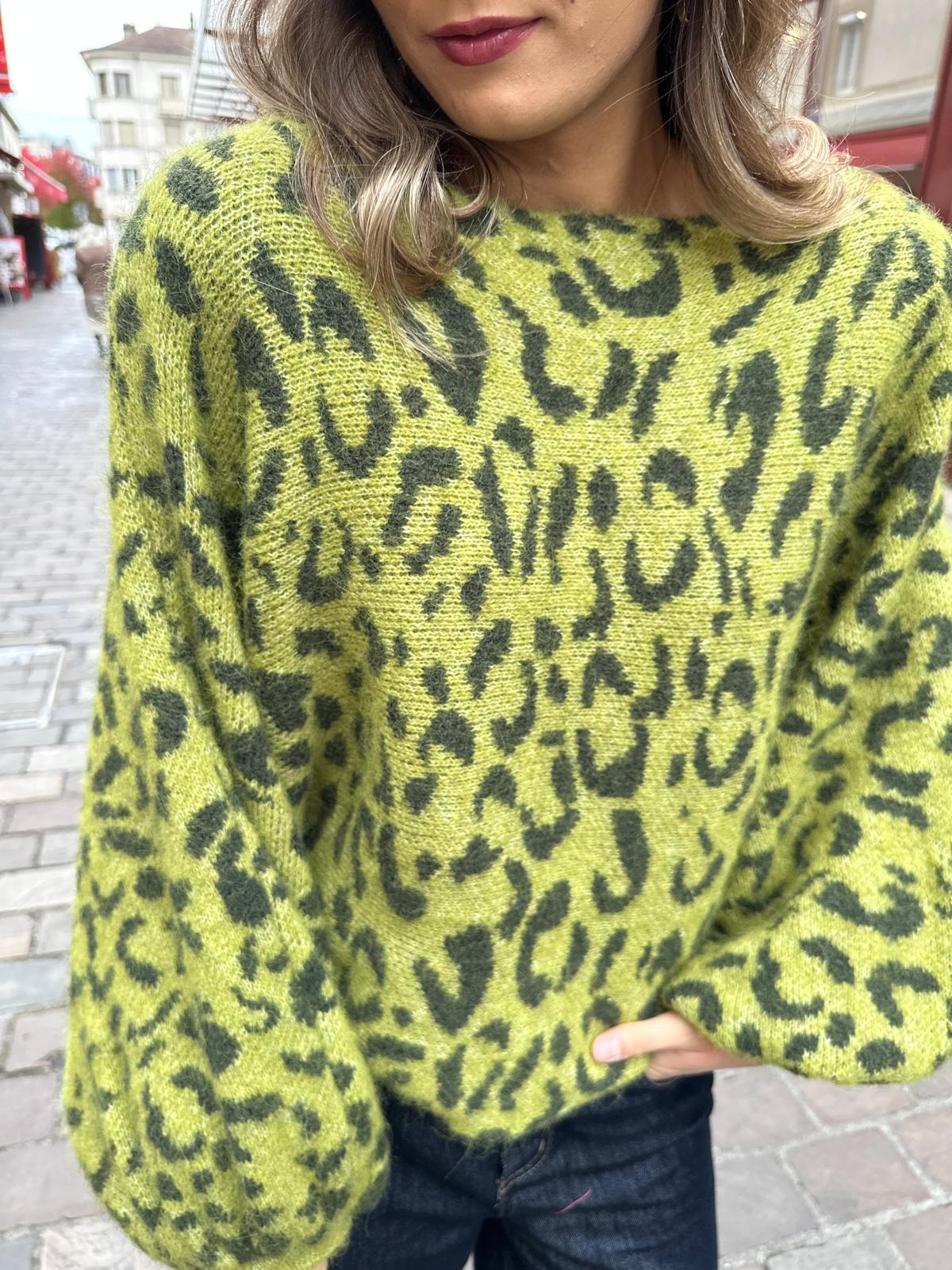 Pull Léopard Vert et Kaki – Corey