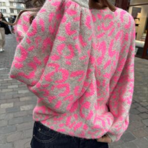 Pull Léopard Beige et Rose - Corey