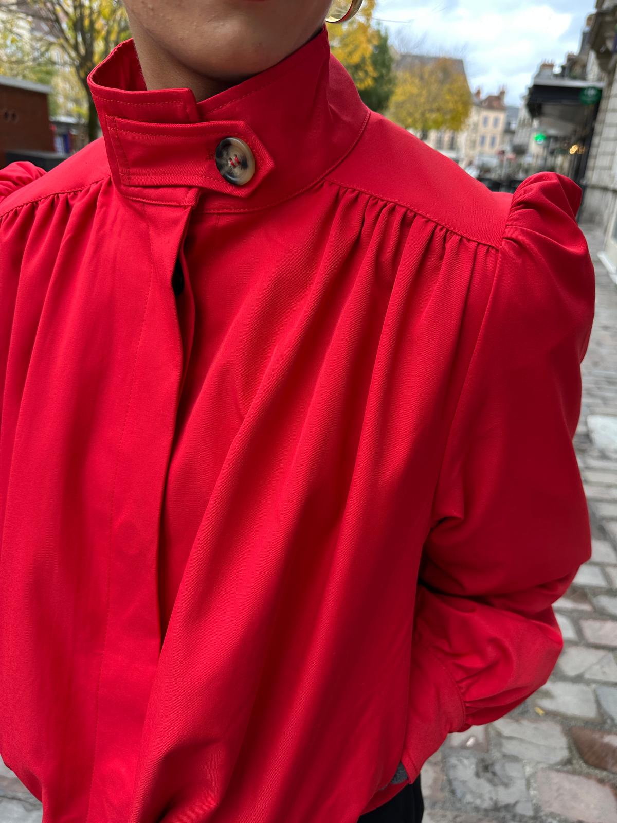 Veste Rouge à Col Montant – Aleyna