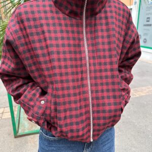 Blouson à Carreaux Rouge et Noir – Valézia