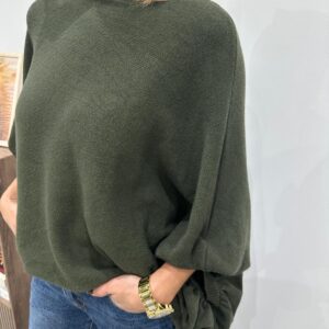 Pull Kaki à Manche Bouffantes - Éloréa